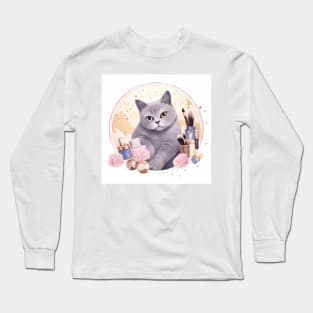 British Shorthair Loves Make Up Long Sleeve T-Shirt